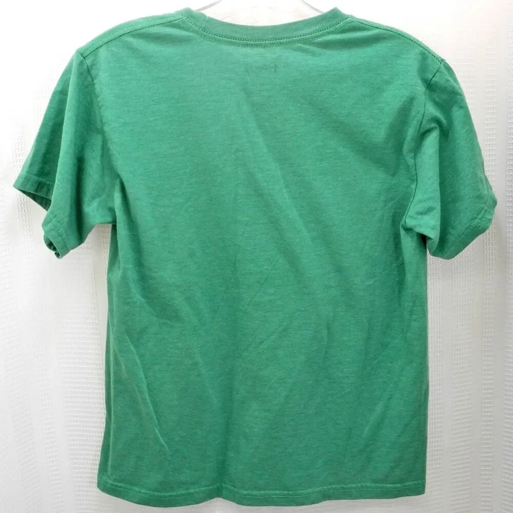 Mickey Mouse Shamrock T-Shirt  Youth Kids Size Large Green/Black Short Sleeve